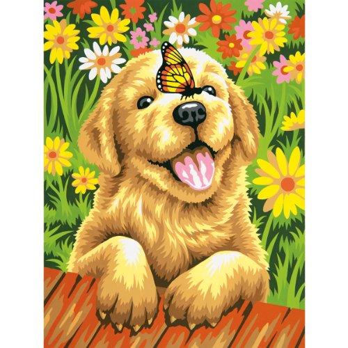 Dimensions Crafts Paintworks Paint by Number Kit, Puppy Gardener