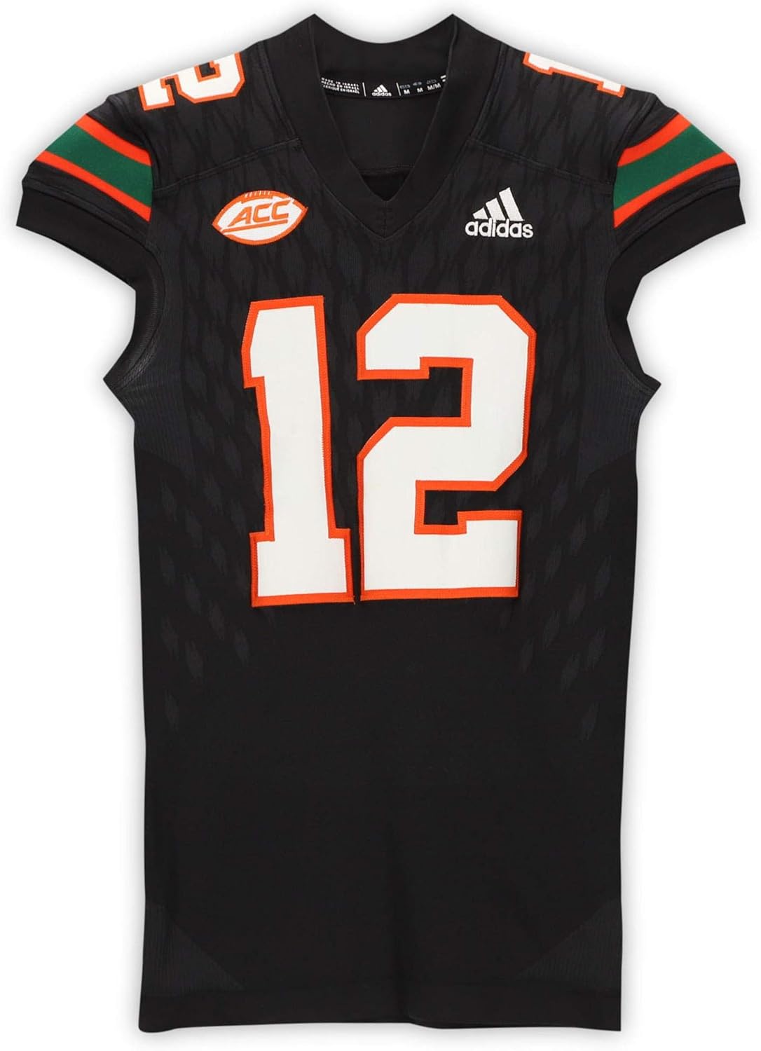 Miami Hurricanes GameUsed 12 Black Jersey from the 20172018 NCAA