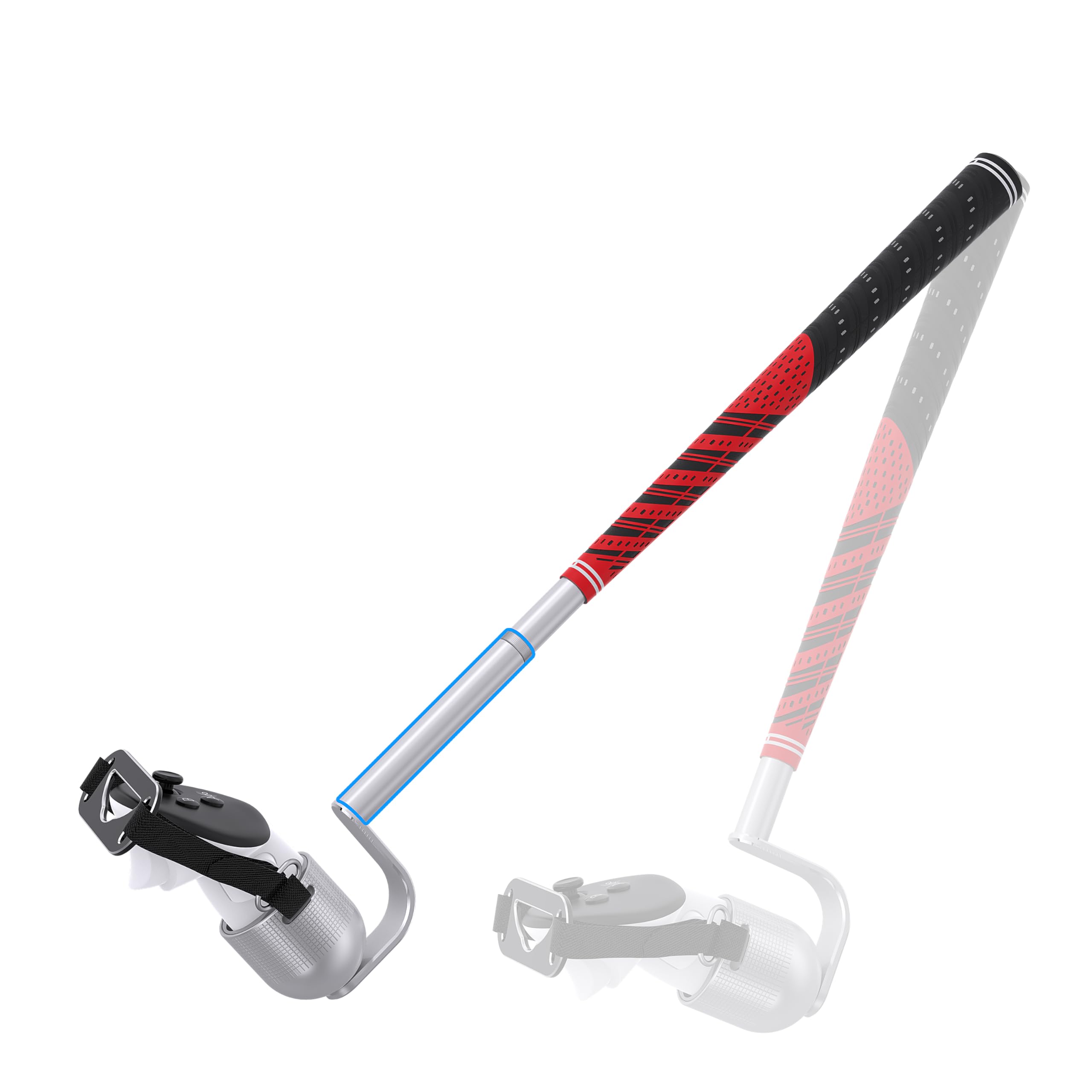 Photo 1 of **FOR PARTS ONLY/ MISSING PIECES** DGPCT VR Golf Club Attachment Compatible with Meta Oculus Quest 3S/3/2 Right Controller, Adjustable Length Golf Club for Quest 3S, 90 Degree and Keep Tracking Aluminium VR Golf Club Handle