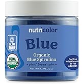 Nutricost Blue Plant Based Food Coloring from Organic Blue Spirulina (30 Servings) - Nutricolor Color Alternative for Food & Beverages