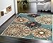 Ottomanson Ottohome Collection Seafoam Damask Design Area Rug with Non-Skid (Non-Slip) Rubber Backing, Seafoam, 5'0