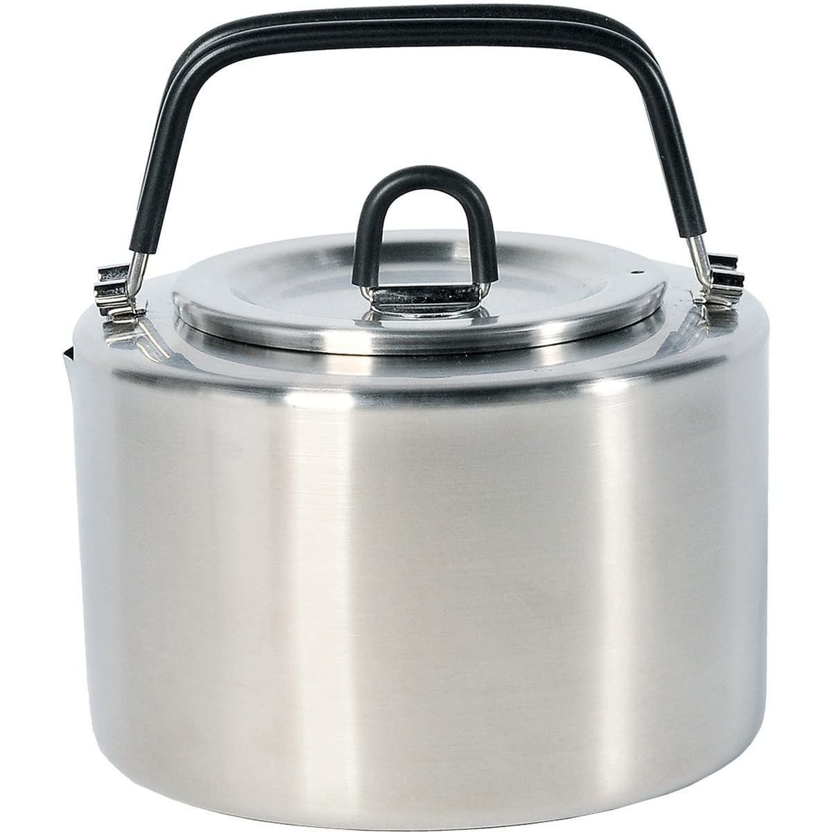 Tatonka Kettle H2O Pot 1.5 L - Stainless Steel Kettle with Foldable Insulated Handles and Lid - Food-Safe and Resistant to Fruit Acids - 1.5 Litres
