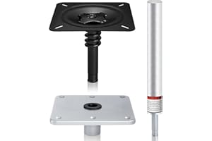 CLLOMAGY Boat Seat Pedestal Base Mount Kit Package with Lock in 3/4" Boat Seat Pin Post & 7" x 7" Marine Base Pedestal Plate & Mount for Marine Pontoon Fishing Bass