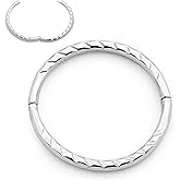 365 SLEEPERS Sterling Silver 8mm - 14mm Diamond Cut Twist Hinged Hoop Nose Lip Septum Tragus Segment Ring Sleeper Earrings Australian Made Nickel Free Hypoallergenic