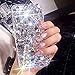Aearl for iPhone Xs Max 6.5 inch Bling Diamond Case 3D Homemade Luxury Sparkle Crystal Rhinestone Shiny Glitter Full Clear Stones Back Phone Cover-All White