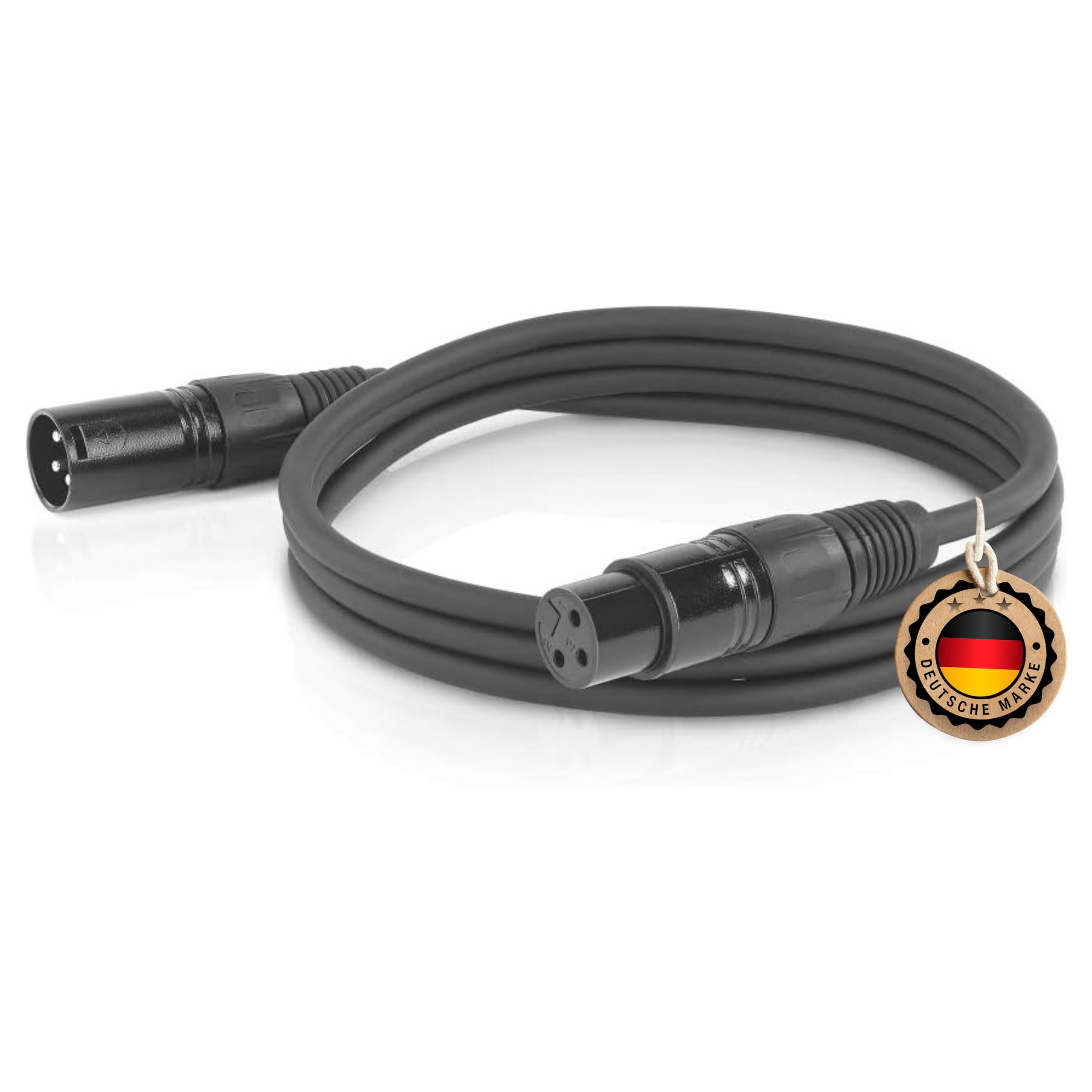 ETEC, XLR Male to XLR Female Microphone Cable Black 5m