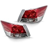 Aspaton Pair Tail Lights Assembly Compatible with Accord Sedan 2008-2012 | W/Bulbs Rear Brake Light Left &amp; Right 33550TA0A01 HO2800172 HO2801172