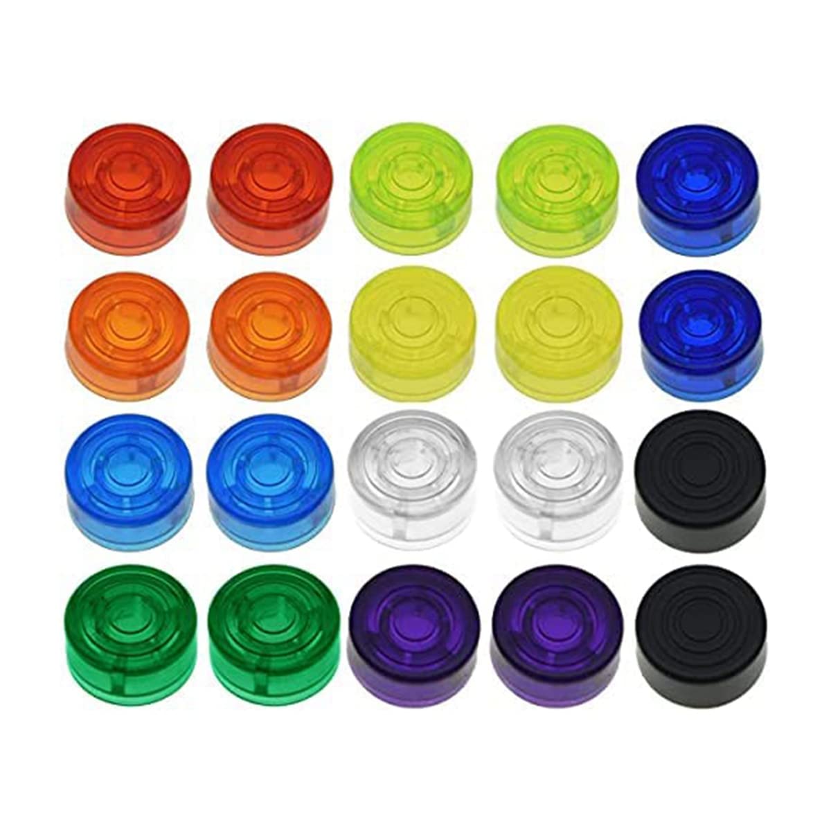 Geieold 20Pcs Effect Pedal Protection Caps Colorful Guitar Effect Pedal Footswitch Topper