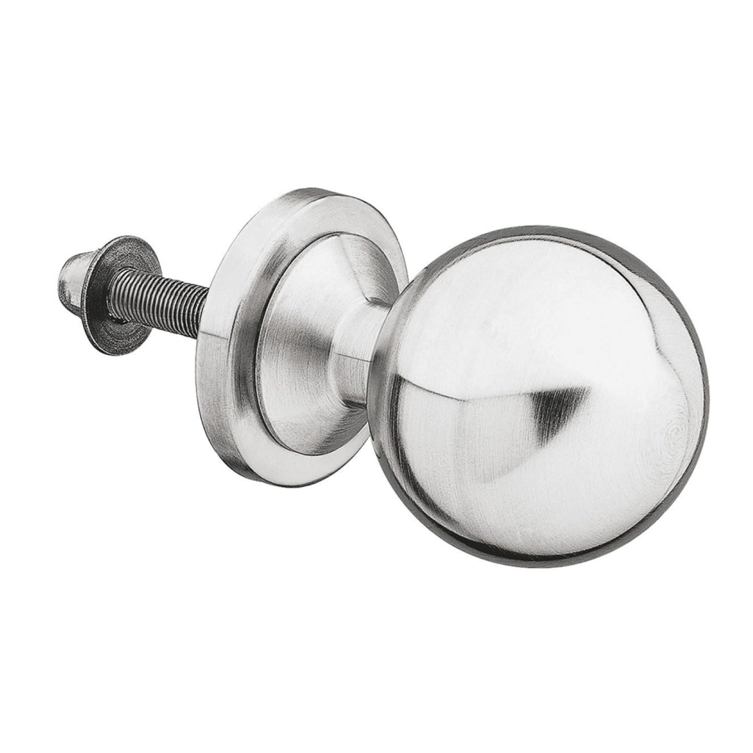Amig - Fixed Interior Door Knob Mod. 11 | Ø66 x 107 mm | Includes Rear Fixing Screw and Nut | Ergonomic Grip | for Doors with Maximum Thickness of 70 mm | Stainless Steel 18/8 Matte