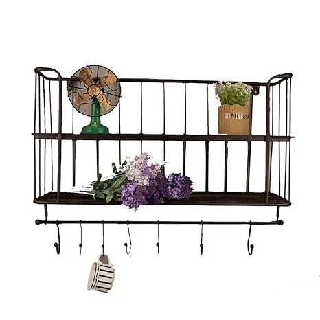 Amazon Com Qbds Wrought Iron Wall Decoration Shelf Vintage Simple