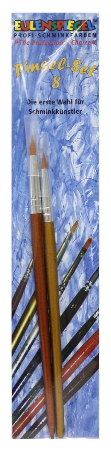 Face Painting Brush Professional Set 8 (2 Face Painting Brushes), Oval Brush size 4 - Oval Brush size 6