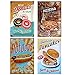 YOMIA 4PCS Hotdogs Pizzeria Vintage Retro Wall Decor Tin Signs, Food Decorative Metal Sign for Home, Pub, Cafe, and Hotel (8x12inch)