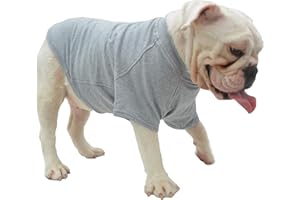 Lovelonglong Bulldog Clothes Dog Clothing Blank T-Shirt Tee Shirts for French Bulldog English Bulldog American Pit Bull Pugs 100% Cotton Skin Care Gray B-XL
