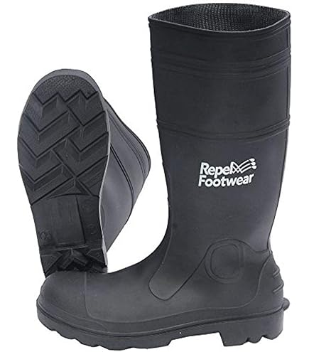 Custom Leathercraft CLC R23013 PVC Rain Boot - Over The Sock, Black, Size 13, Cleated Outsole
