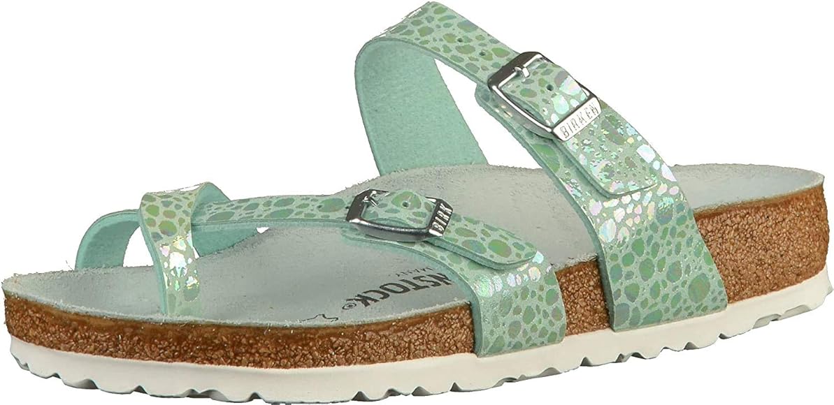 birkenstock arizona metallic stones aqua