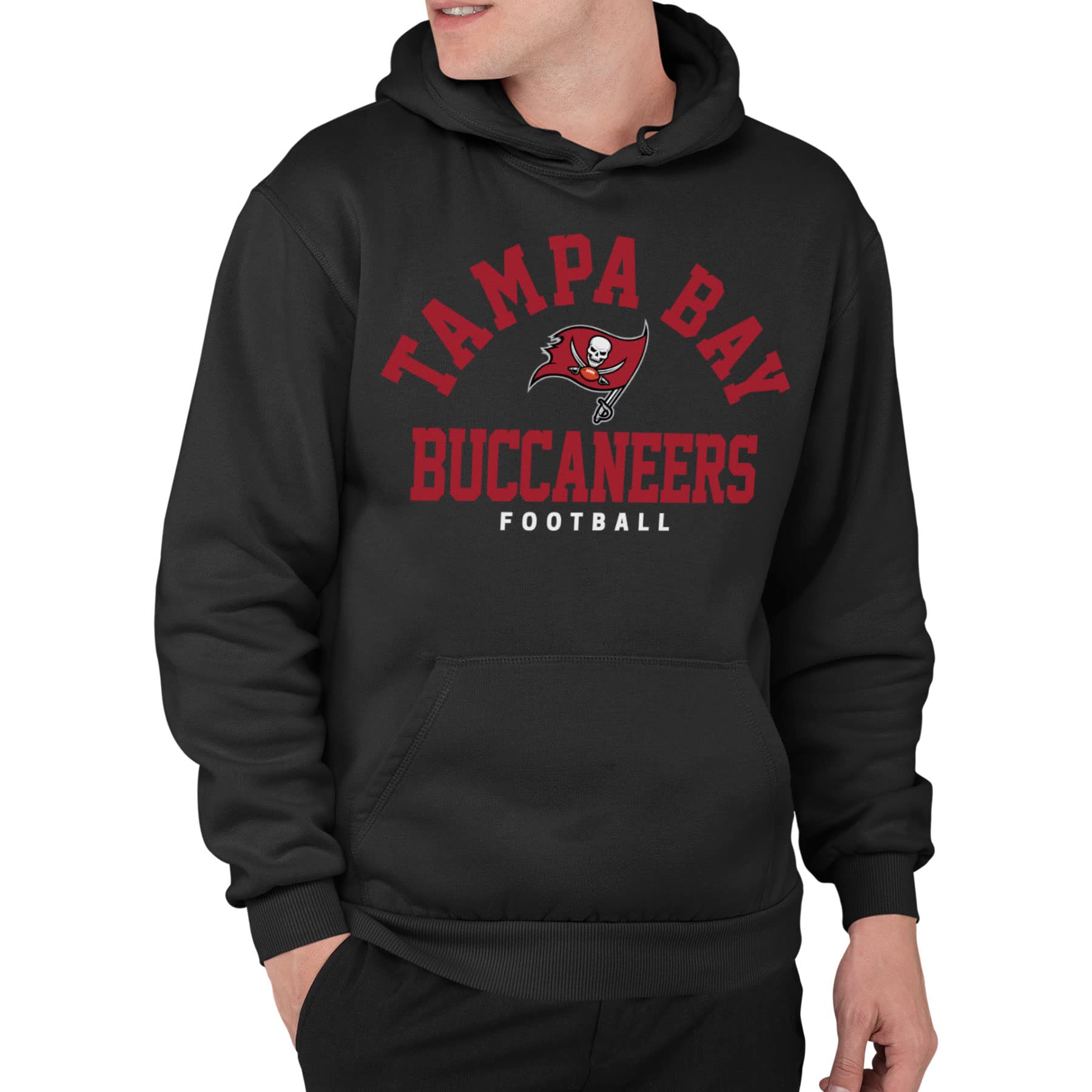 Junk Food Clothing x NFL - Tampa Bay Buccaneers - Classic Team Logo - Unisex Adult Pullover Fleece Hoodie for Men and Women - Size Medium Image