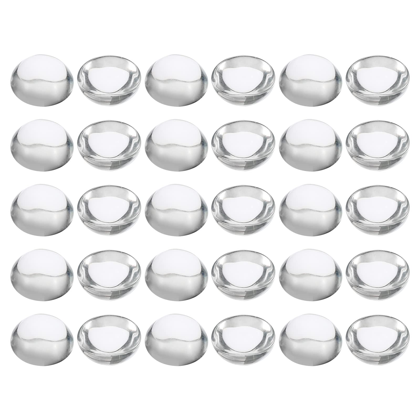 PATIKIL Transparent Glass Cabochons, 100Pcs 10mm Thicker Round Glass Dome Tiles for Photo Pendant Jewelry Making, Clear
