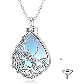 PELOVNY Urn Necklaces for Ashes of Loved Ones 925 Sterling Silver Personalized Heart Locket Urn Necklace Cremation Keepsake Memorial Jewelry Gifts for Women Men