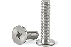 MOYOCODI M4 x 8mm(50 Pack) Flat Round Head Screws 304 Stainless Steel Phillips Drive Machine Screws Hardware Fastener for Furniture Connection