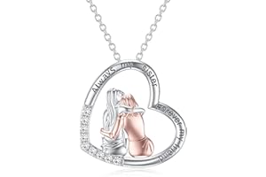 POPKIMI Sister Gifts from Sister 2/3 /4 Sisters Necklace Sterling Silver Always My Sister Forever My Friend Pendant Necklace Fashion Jewelry Gifts for Women Friend Sister Female Friendship Lasts Forever Jewelry Birthday