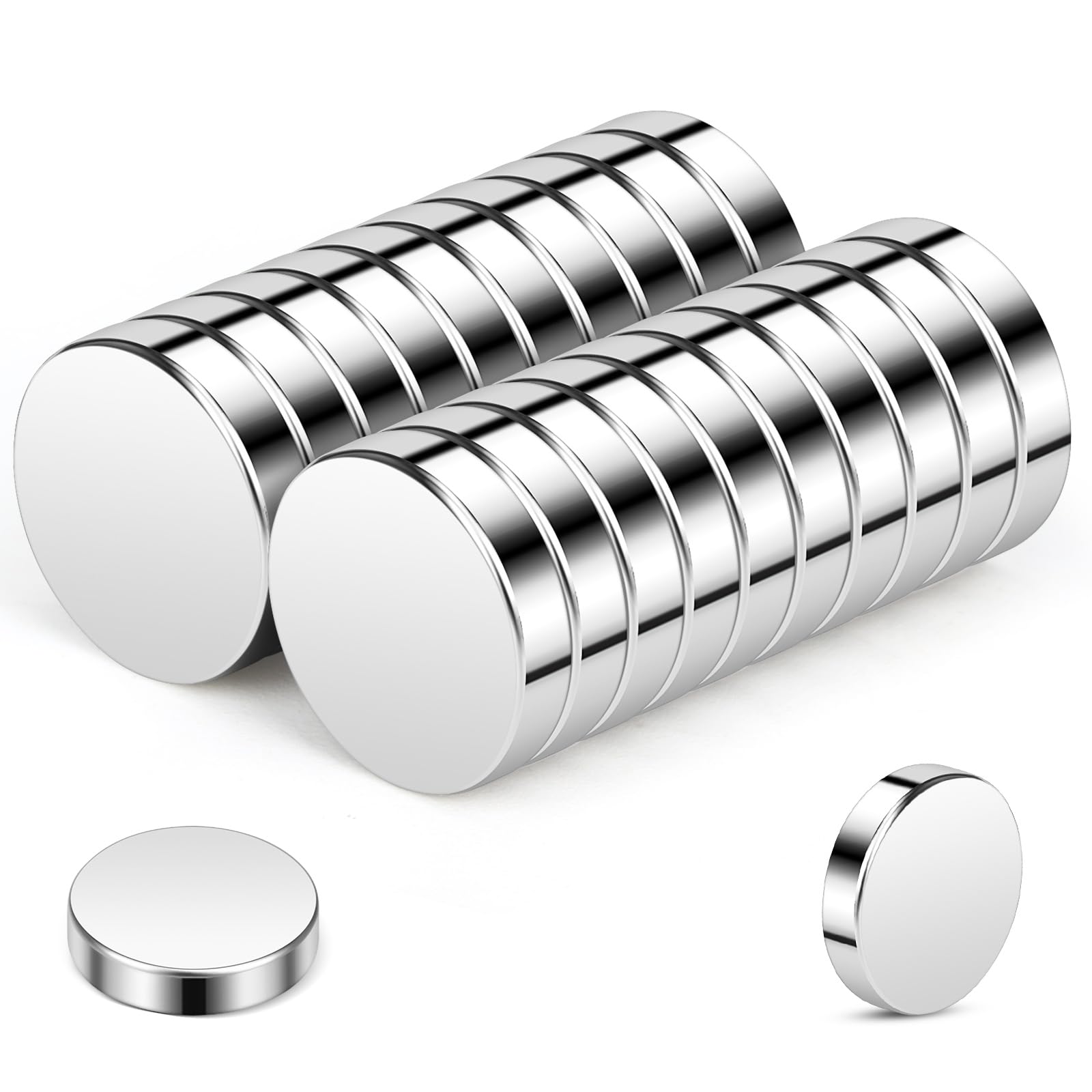 Wukong 20 Pack Strong Magnets, 13x3mm Round, Fridge & Whiteboard Magnets for Crafts, DIY, Office, Home, Classroom