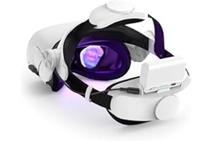 VR Head Strap for Meta Quest 2, with 7000mah Replaceable Battery Extend 4hrs Playtime, Head Strap for Enhanced Support and Co