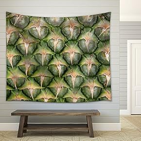 Pineapple Skin Close Up - Fabric Wall Tapestry Home Decor - 51x60 inches