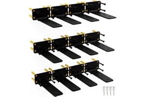 ISOKER 6 Inch Shelf Brackets, 12 Pack Floating Shelf Bracket, 1/5” Thick Carbon Steel Hidden Shelf Brackets, Rustic Industrial Brackets for Wall Decor