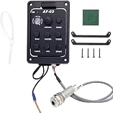 TUOREN Acoustic Guitar Preamp Pickup EQ Tuner, 301 Mic Mode Plastic Guitar Preamp Equalizer Piezo Pickup Beat Tuner