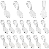 Beebeecraft 1 Box 30Pcs Glue on Bails Oval Pendant Bails Charms 925 Sterling Silver Plated Flat Pad Necklace Findings for Jewelry Making DIY Crafts, Pad 5.5x7mm