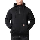 TerraFleet Men's Fashion Hoodie Fleece Warm Sweatshirt | Fleece-Lined Thickened Pullover Quarter-Zip Design Loose Casual