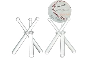 TERDEWE Baseball Stand Baseball Holders for Balls Display Acrylic Baseball Bat Display Stand Holder Display Baseball Centerpieces for Tables for Kids and Sports Lover (2 Pack)