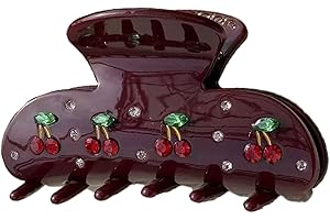 Elegant Red Cherry Hair Clip,Cherry Claw Clips,Fruit Hair Jaw Clip,Acetate Hair Clip for Girls,Small Hair Claw Barrettes for 