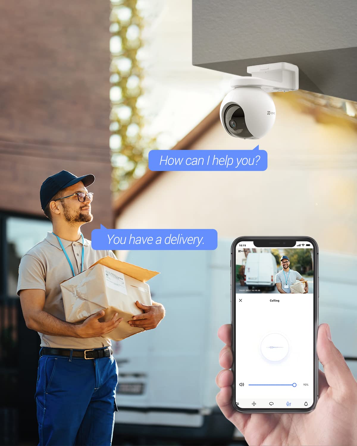 EZVIZ Solar Security Cameras Wireless Outdoor, 2K 360°, Camera for Home Security Outside with Color Night Vision, 2-Way Audio, AI Motion Detection and Alarm, Surveillance Camera, Waterproof, 256GB SD