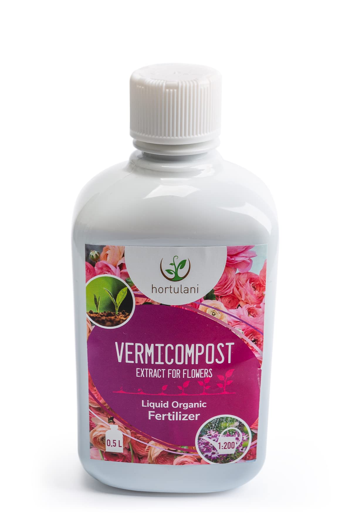 Hortulani Vermicompost Extract for Flowers: Worm Castings Liquid Fertiliser for Indoor & Outdoor Plants, Rich Plant Nutrients for Abundant Blooms, Cut Flower Food - 0,5l (makes 100l feed)