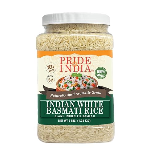 Pride of India Basmati Rice 3 lb | Extra Long Grain Indian Basmati Rice ...
