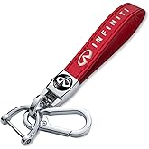Comburvo Leather Car Keychains, Car Keychain Ring Accessories,for Infiniti QX50 Q50 Q70 Q70L Q60 QX30 QX60 QX80 Series Home Gifts Keyrings Red