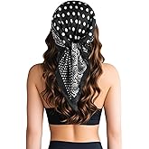 Sumolux Head Hair Scarf for Women Like Satin Silk Scarf Bandana Hair Wrapping Night Large Square Scarves 27.5"