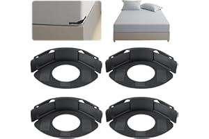 Antetek Sheet Holder, Bed Sheet Holders Secure Bed Sheets Firm & Tight Heavy Duty Fasteners for Corner Fitted Sheet Straps, Twin Queen & King Beds (Light Gray)