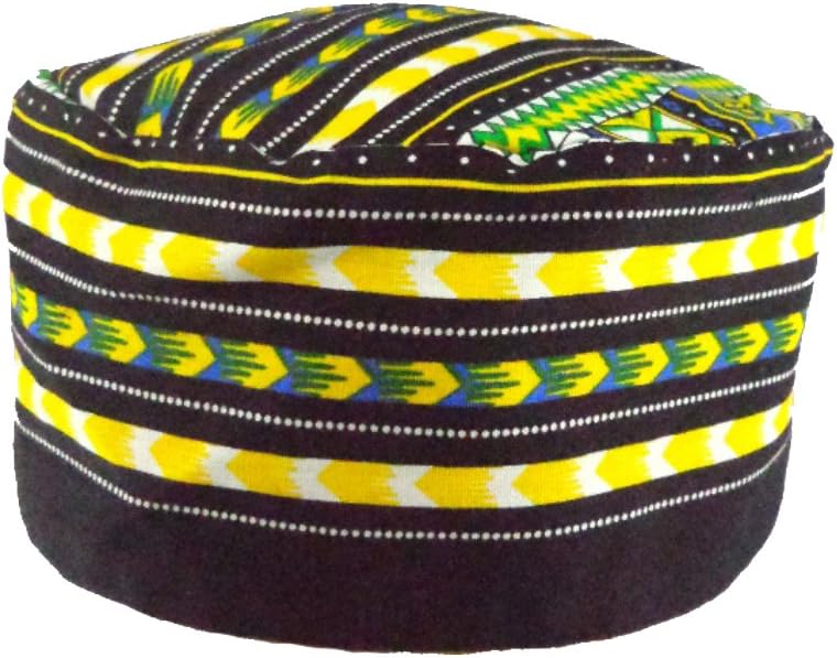 Vipada Handmade African Dashiki Hat Kente Pattern Kufi Kofi Hat Cap