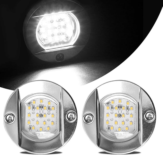 HUSUKU LED Marine Courtesy Lights, 316 Stainless Steel, SOOP3 R 1200LM