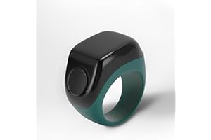 LICAEVEY Smart Digital Tasbih Counter Ring - Finger Worn Prayer Tracker with Vibration Alerts at 33/66/99/100, Magnetic Charg