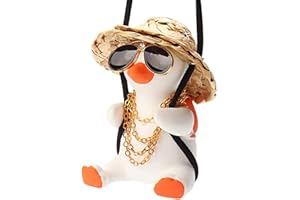 Paifeancodill Swinging Duck Car Ornament - Cute Hanging Decor for Rear View Mirror, Fun Car Accessories Interior Decoration, 