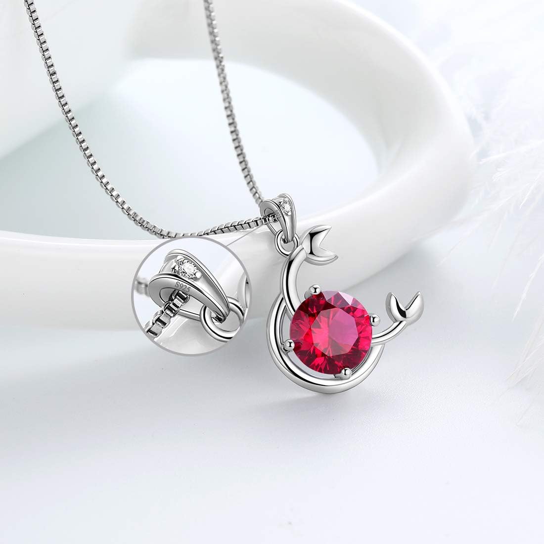 Aurora Tears Cancer Necklace 925 Sterling Sliver 12 Zodiac Pendant Constellation July Birthstone Necklace CZ Horoscope Jewellery Gift for Women and Girls DP0134X - Image 4