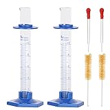2Pcs 10ml Graduated Cylinder, Plastic Hexagonal