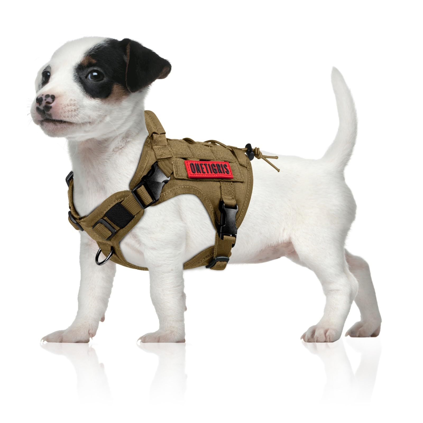 OneTigris Tactical Dog Harness Vest,No-Pull Service Dog Vest with Hook & Loop Panels,Adjustable Dog Vest Harness for Walking Hiking Training(XS, Brown)… — image 1