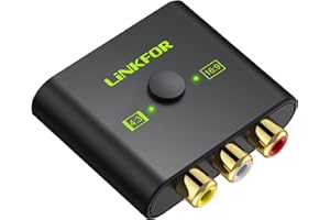 LiNKFOR RCA to HDMI Converter, 1080P AV to HDMI Converter, 16:9/4:3 Conversion Mini Composite CVBS Audio Video Adapter Suppor
