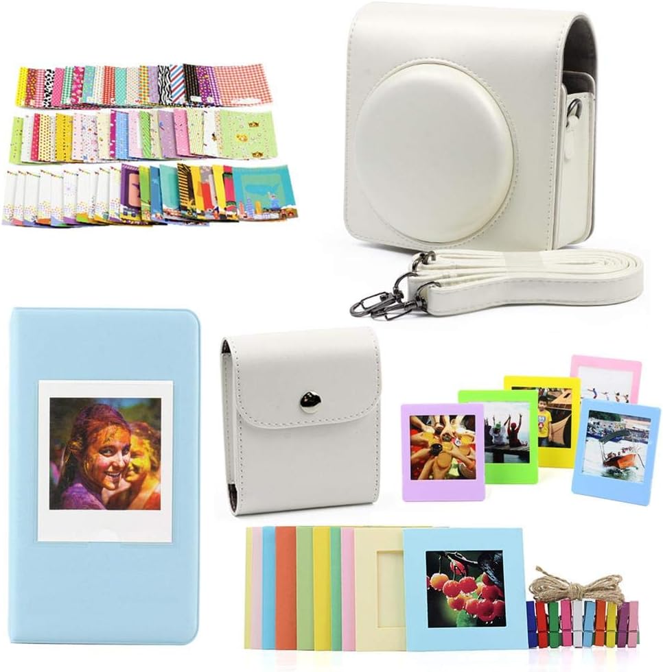 Betteros Camera Case for SQ6 Fujifilm Instax Accessories Bundle, 5 Items with Case, Album, Border Stickers, Clip and Frame Protective Case for Fujifilm Instax SP-3 Camera