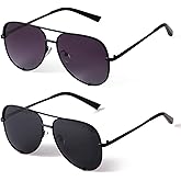 SORVINO Oversized Aviator Sunglasses for Women Men Trendy Retro Bulk Shade Black Faded Sun Glasses Classic UV Protection
