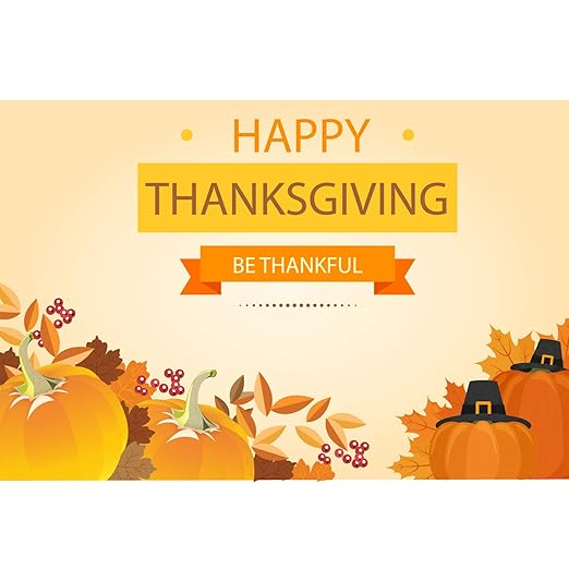 Bannerbuzz Happy Thanksgiving Be Thankful Banner Pumpkin Maple